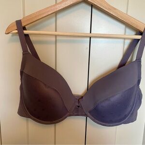 Anne Klein-Polka Dot Grey Underwire Bra- Size 40D